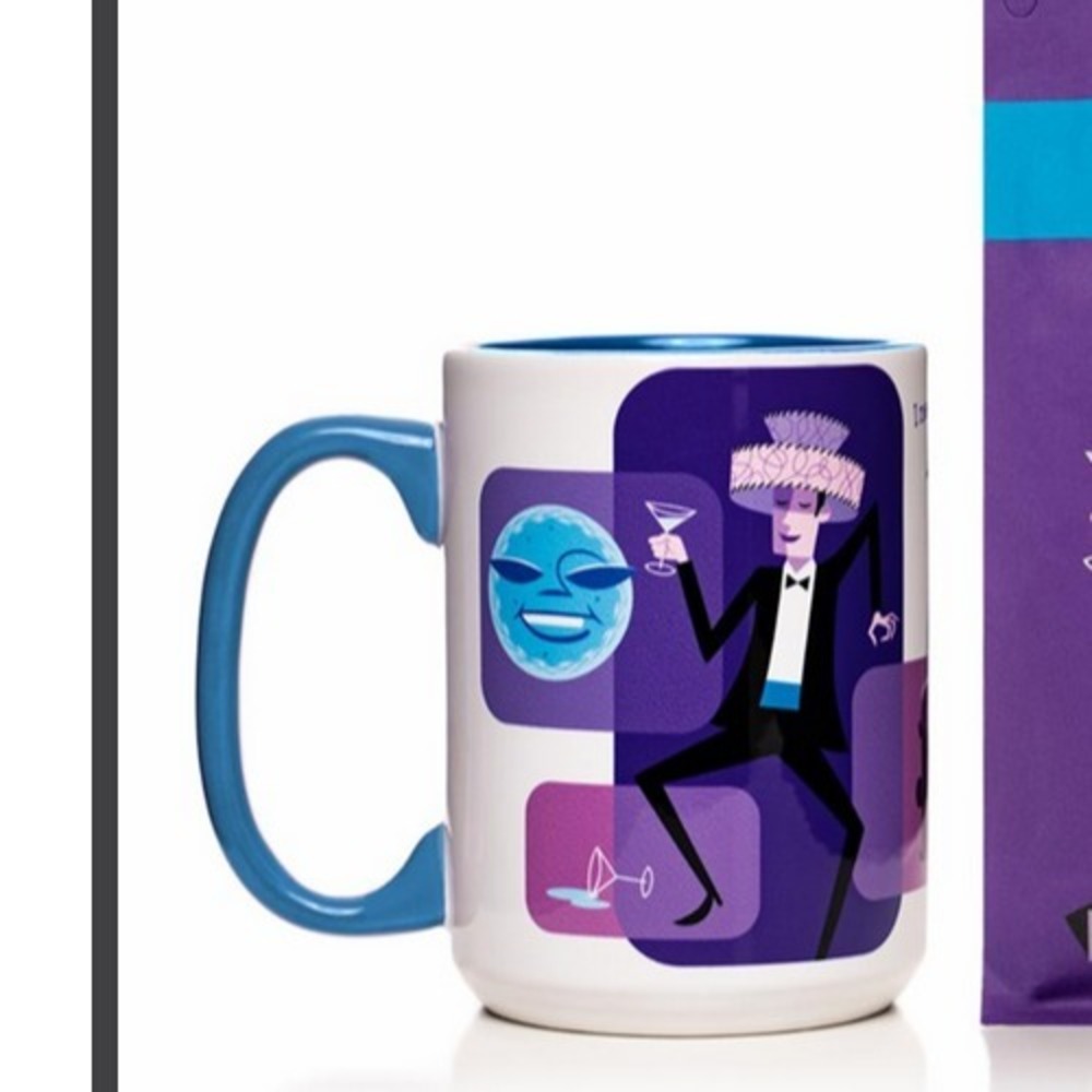 Shag Art Coffee Mug Cup Large Hangover Lampshade Partier Blue Josh Agle New Rare